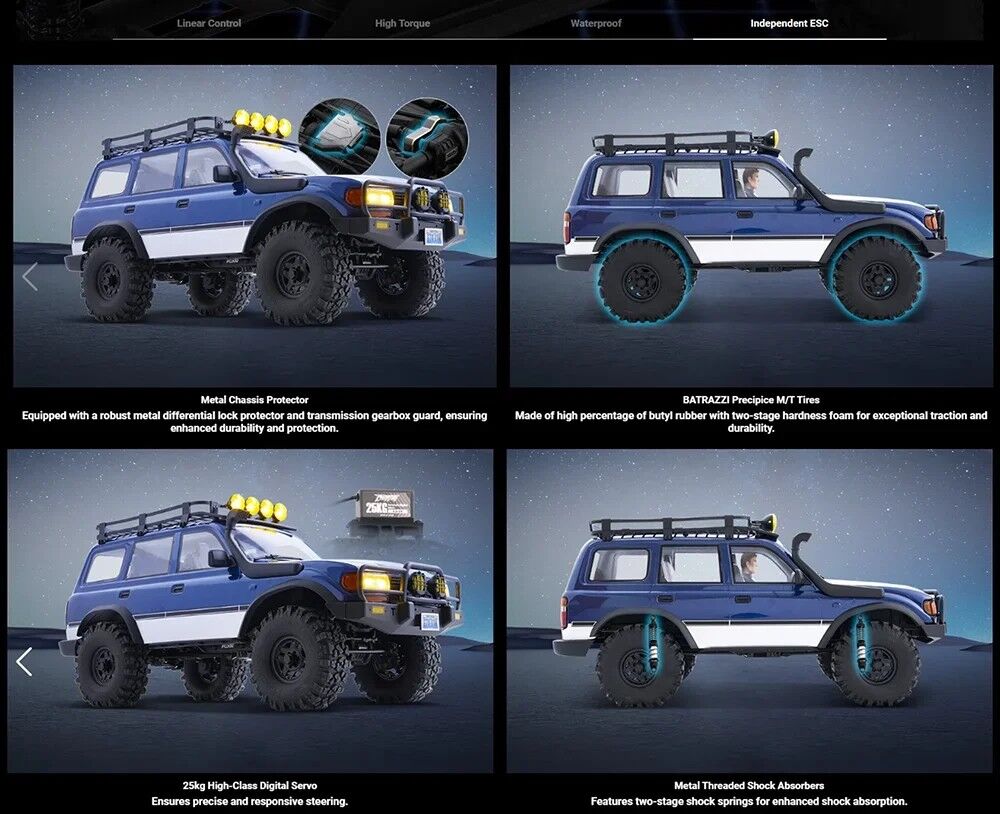 FMS FCX10 PRO 1/10 2.4G 4WD Brushless RC Car for TOYOTA Land